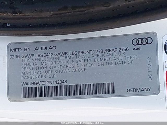 Photo 8 VIN: WAUHGAFC2GN142348 - AUDI A6 