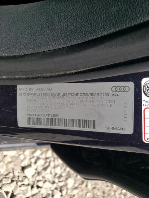 Photo 9 VIN: WAUHGAFC3DN132892 - AUDI A6 