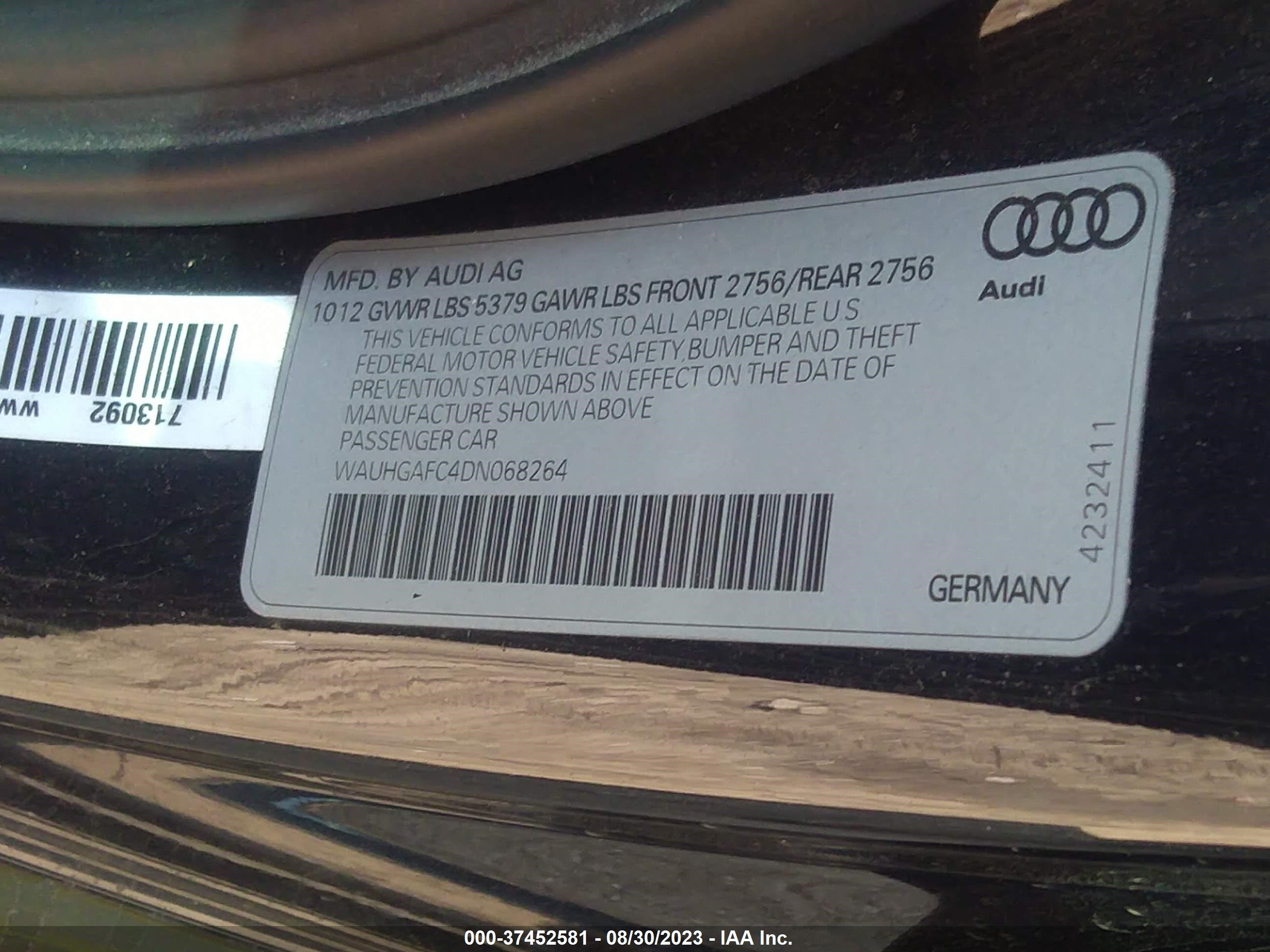 Photo 8 VIN: WAUHGAFC4DN068264 - AUDI A6 