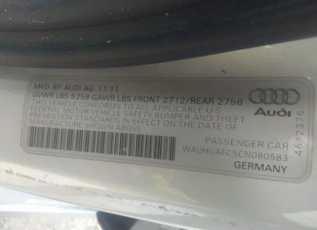 Photo 8 VIN: WAUHGAFC5CN080583 - AUDI A6 