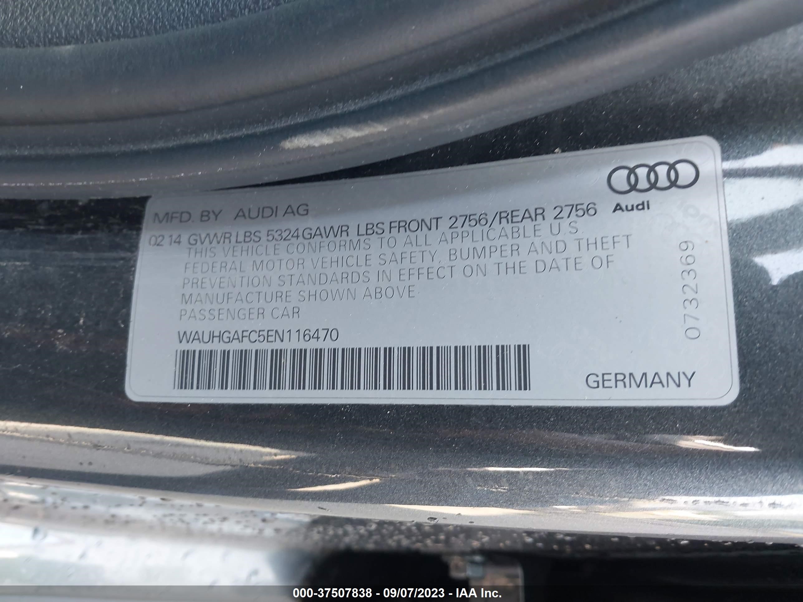 Photo 8 VIN: WAUHGAFC5EN116470 - AUDI A6 