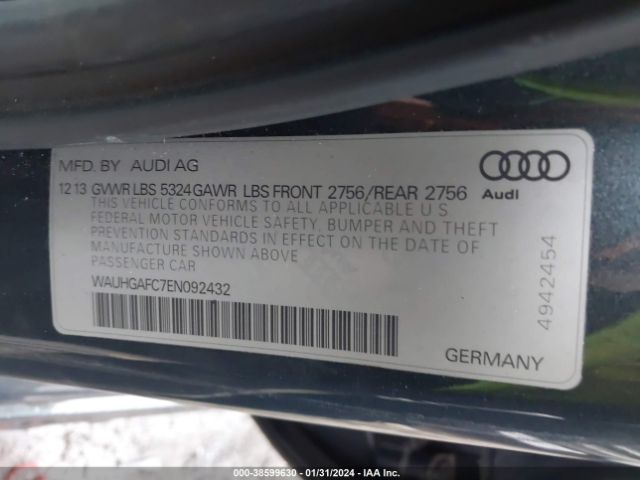 Photo 8 VIN: WAUHGAFC7EN092432 - AUDI A6 