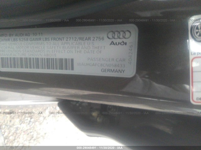 Photo 8 VIN: WAUHGAFC8CN058433 - AUDI A6 