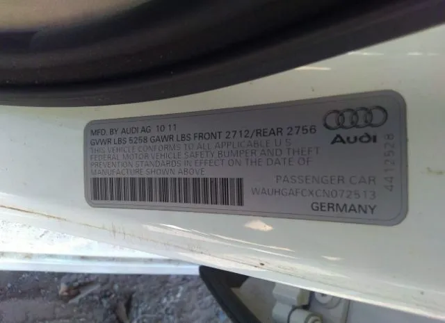 Photo 8 VIN: WAUHGAFCXCN072513 - AUDI A6 