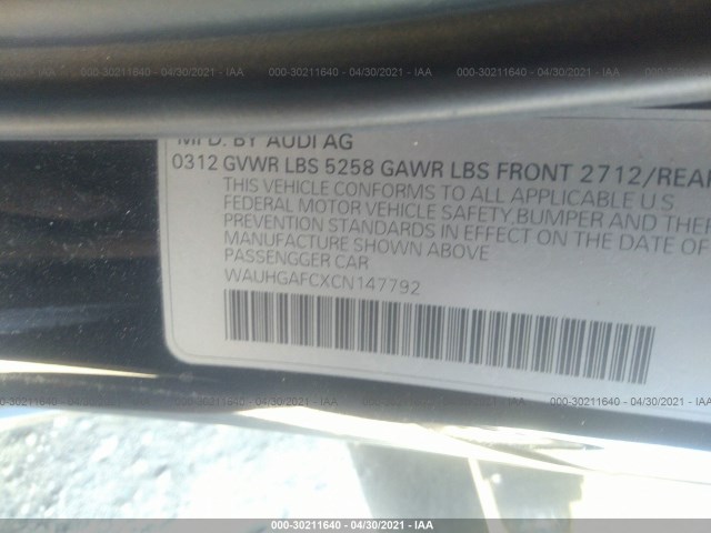 Photo 8 VIN: WAUHGAFCXCN147792 - AUDI A6 