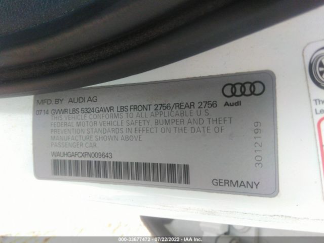 Photo 8 VIN: WAUHGAFCXFN009643 - AUDI A6 