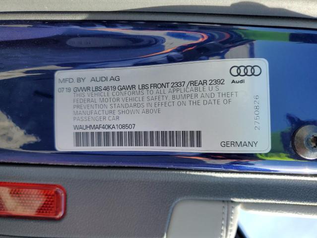 Photo 12 VIN: WAUHMAF40KA108507 - AUDI A4 