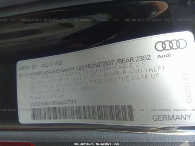 Photo 8 VIN: WAUHMAF4XKA046744 - AUDI A4 