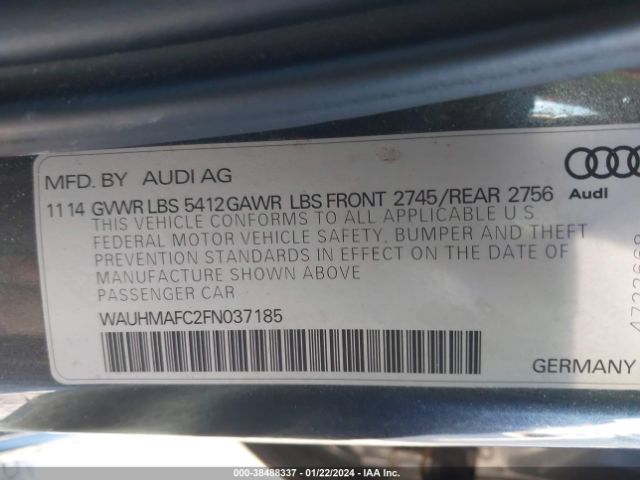 Photo 8 VIN: WAUHMAFC2FN037185 - AUDI A6 