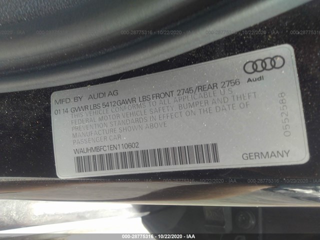 Photo 8 VIN: WAUHMBFC1EN110602 - AUDI A6 