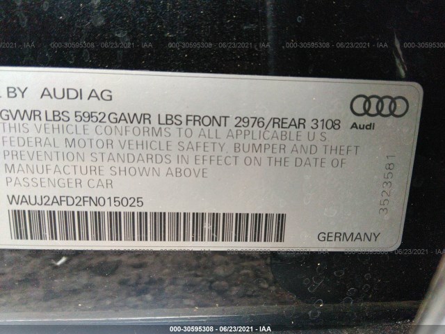 Photo 8 VIN: WAUJ2AFD2FN015025 - AUDI A8 