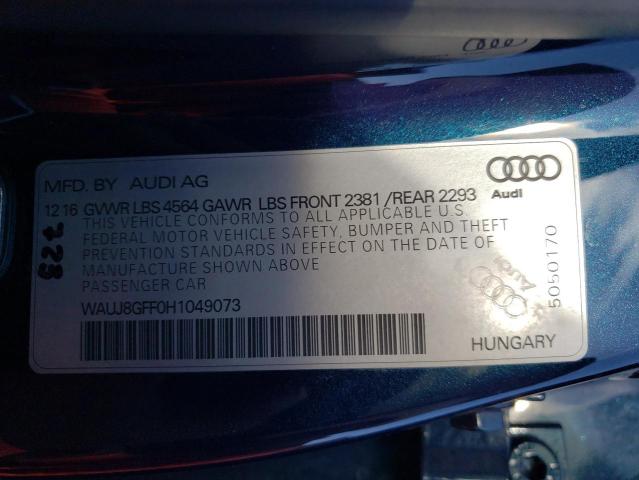 Photo 11 VIN: WAUJ8GFF0H1049073 - AUDI A3 PREMIUM 