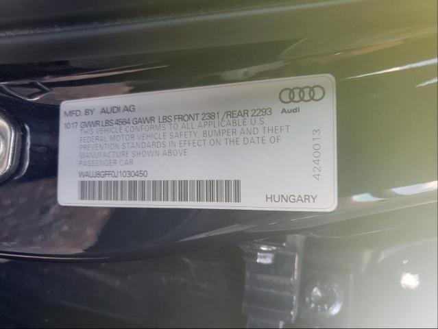 Photo 9 VIN: WAUJ8GFF0J1030450 - AUDI A3 PREMIUM 