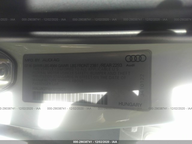 Photo 8 VIN: WAUJ8GFF4H1012821 - AUDI A3 SEDAN 