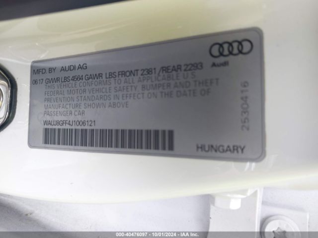 Photo 8 VIN: WAUJ8GFF4J1006121 - AUDI A3 