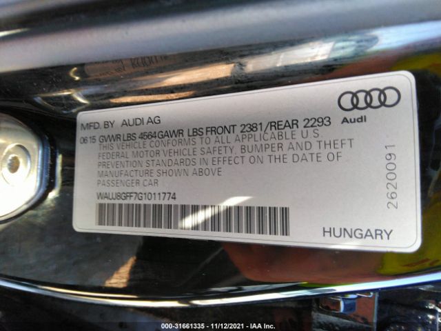 Photo 8 VIN: WAUJ8GFF7G1011774 - AUDI A3 