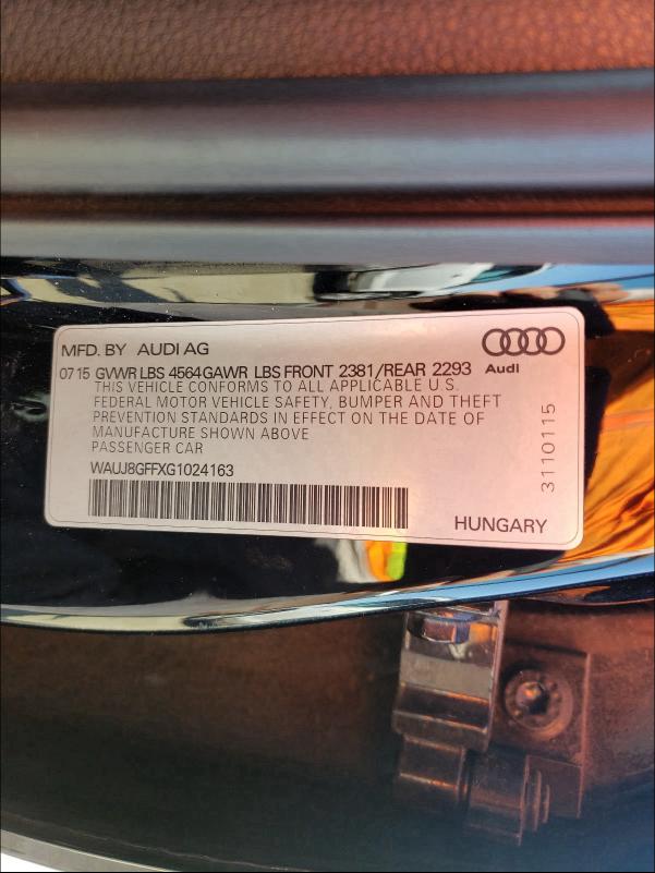 Photo 9 VIN: WAUJ8GFFXG1024163 - AUDI A3 PREMIUM 