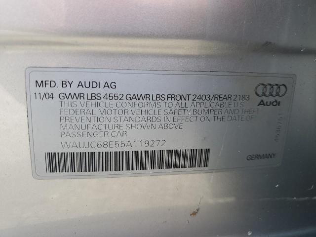 Photo 12 VIN: WAUJC68E55A119272 - AUDI A4 1.8T 