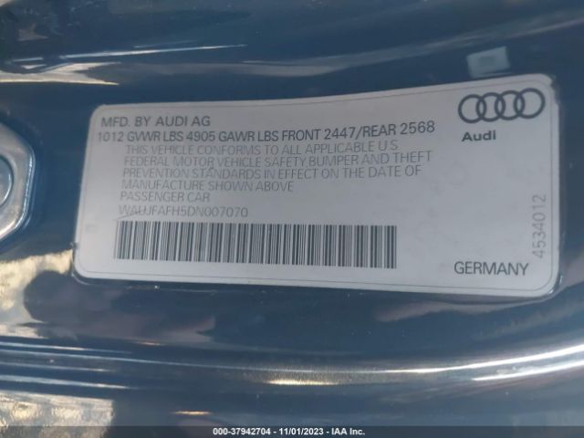 Photo 8 VIN: WAUJFAFH5DN007070 - AUDI A5 