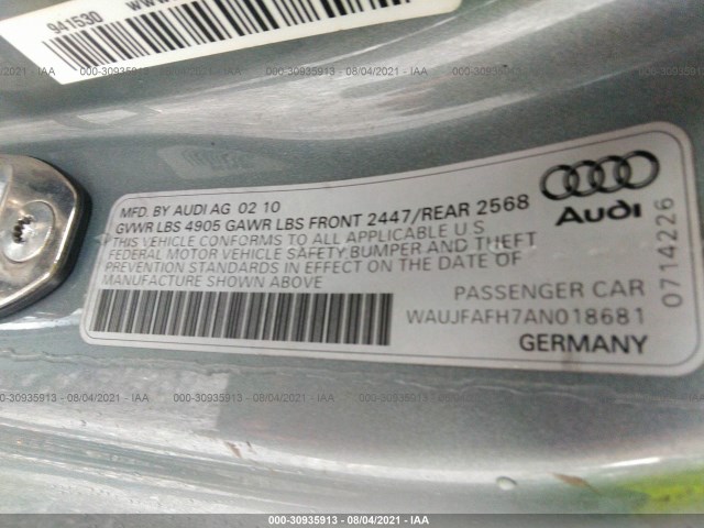 Photo 8 VIN: WAUJFAFH7AN018681 - AUDI A5 