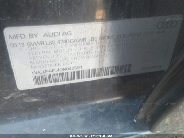 Photo 8 VIN: WAUJFAFL4DN042591 - AUDI A4 