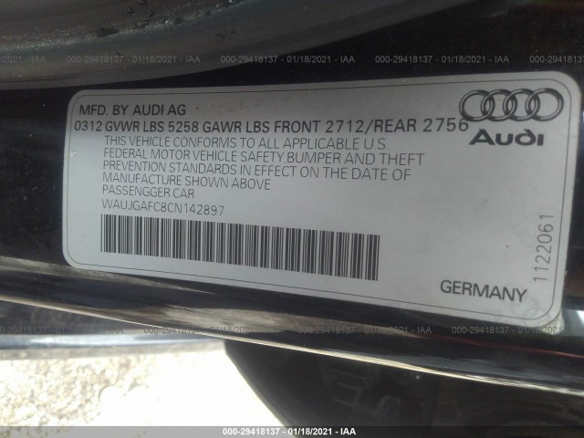 Photo 8 VIN: WAUJGAFC8CN142897 - AUDI A6 