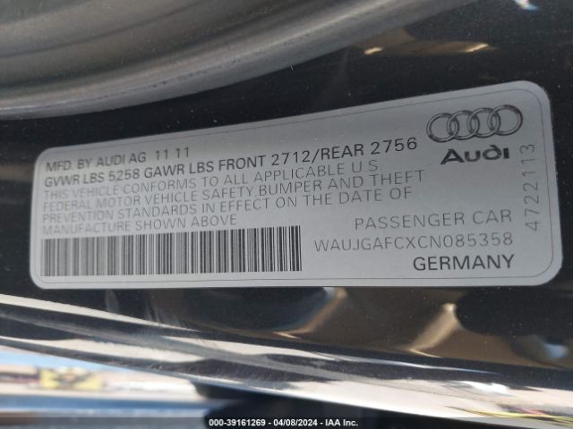 Photo 8 VIN: WAUJGAFCXCN085358 - AUDI A6 