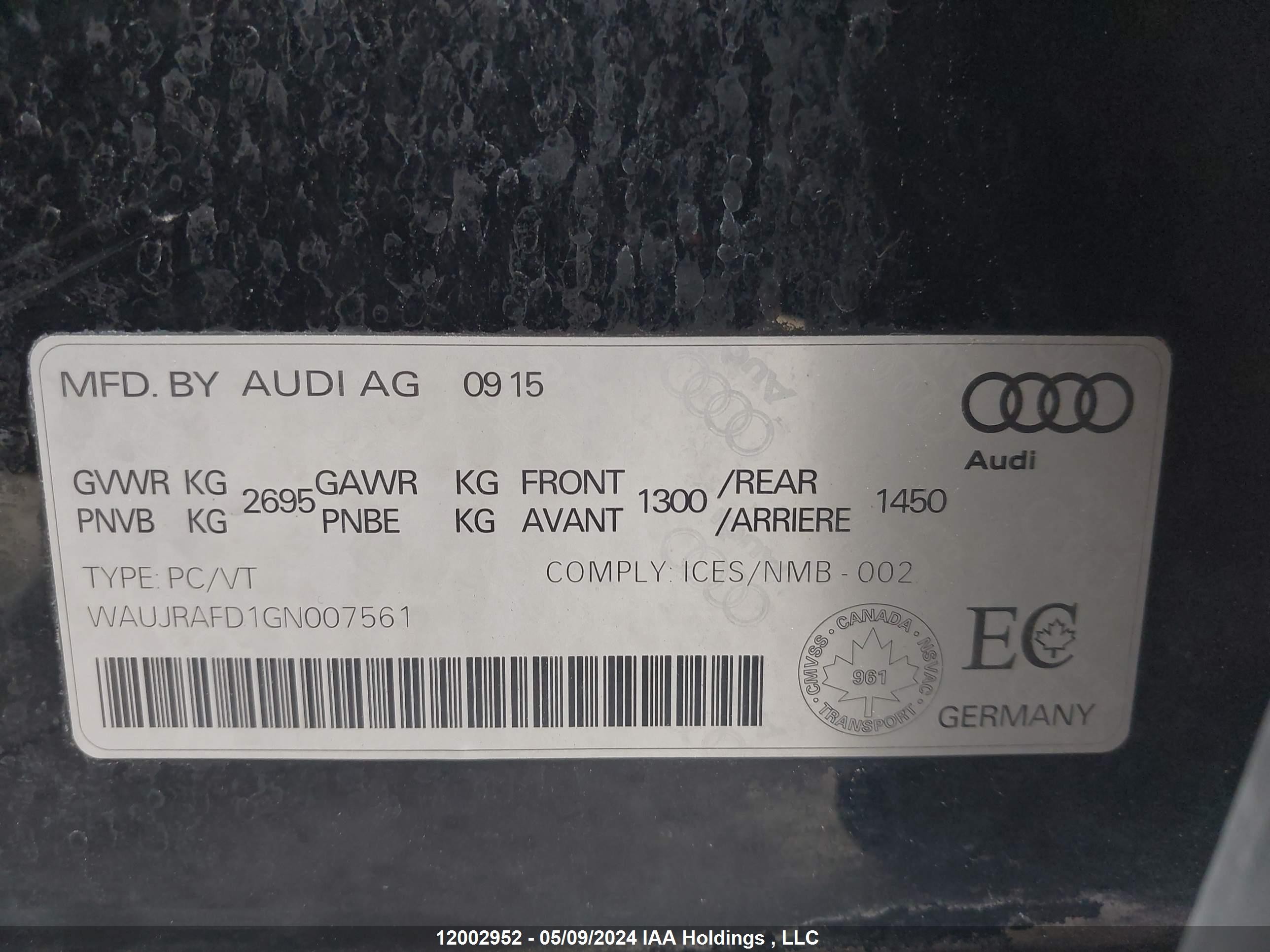 Photo 8 VIN: WAUJRAFD1GN007561 - AUDI A8 