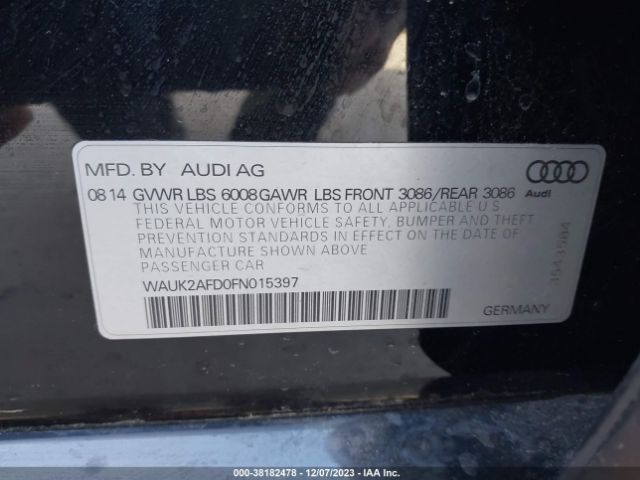 Photo 8 VIN: WAUK2AFD0FN015397 - AUDI S8 