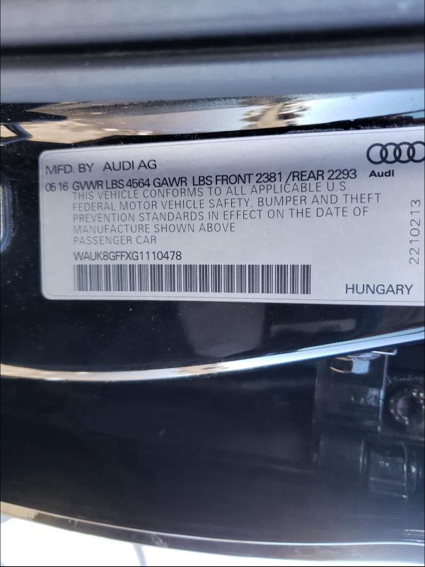 Photo 9 VIN: WAUK8GFFXG1110478 - AUDI A3 PRESTIG 