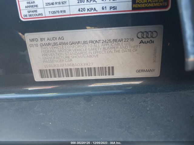 Photo 8 VIN: WAUKEAFM4BA033927 - AUDI A3 