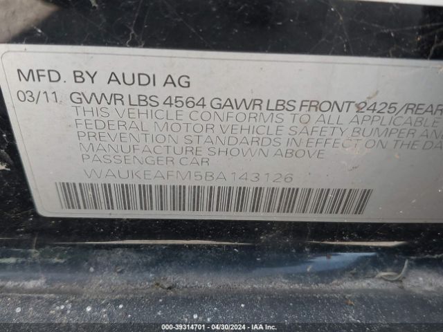 Photo 8 VIN: WAUKEAFM5BA143126 - AUDI A3 