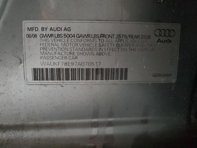 Photo 12 VIN: WAUKF78E97A070517 - AUDI A4 