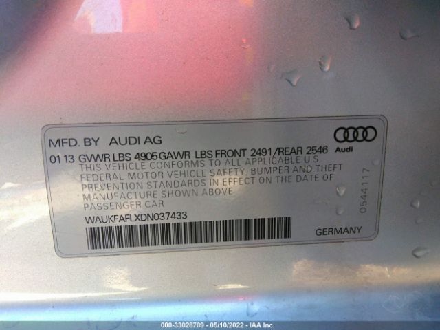 Photo 8 VIN: WAUKFAFLXDN037433 - AUDI A4 