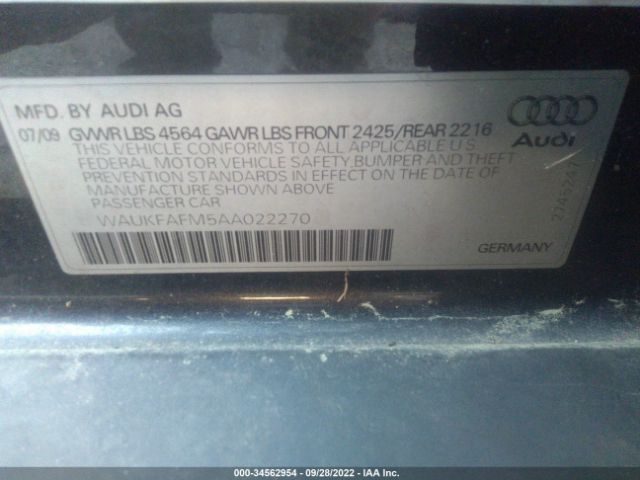 Photo 8 VIN: WAUKFAFM5AA022270 - AUDI A3 