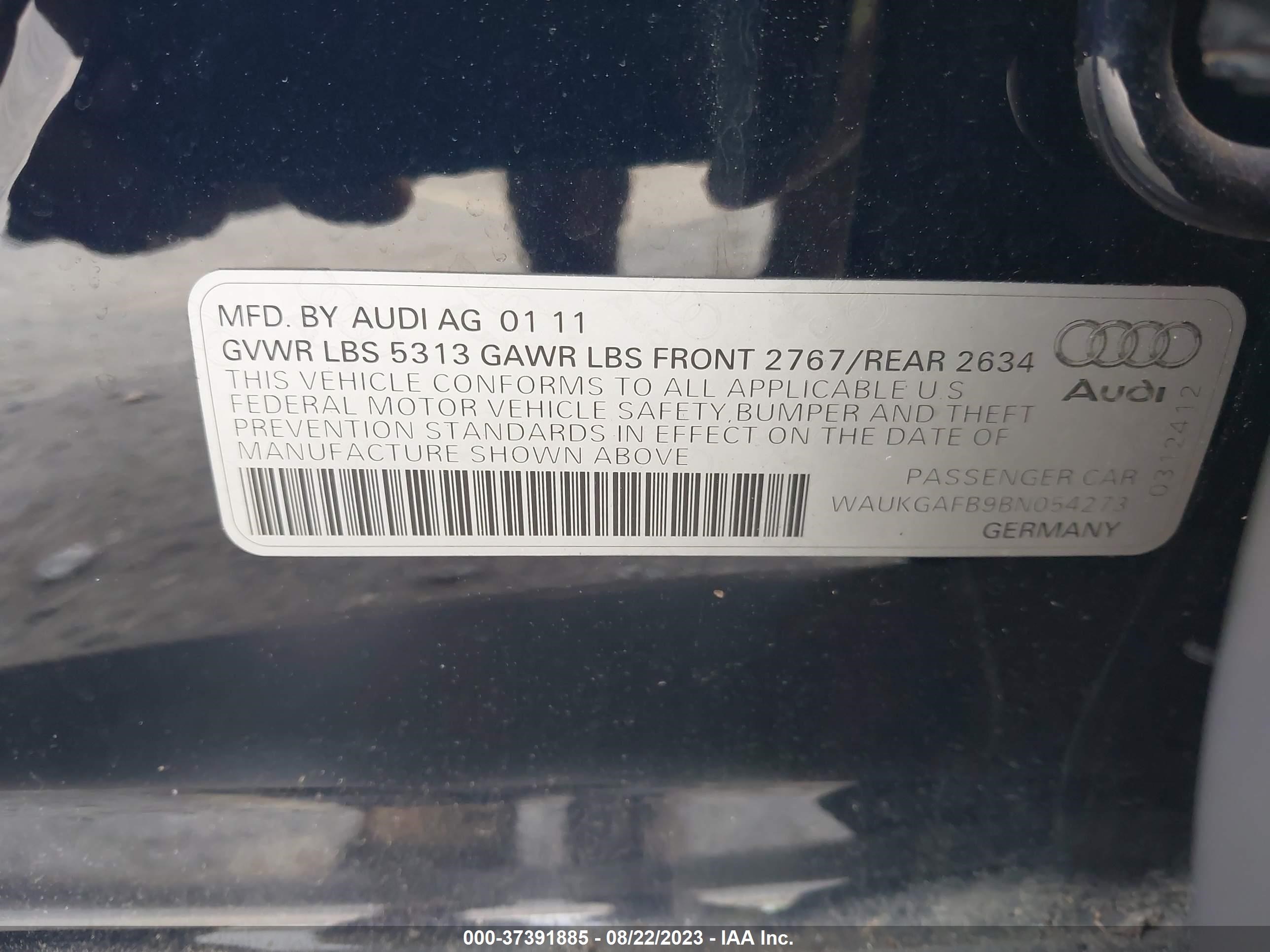 Photo 8 VIN: WAUKGAFB9BN054273 - AUDI A6 