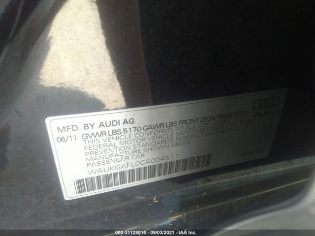 Photo 8 VIN: WAUKGAFL0CA004511 - AUDI S4 