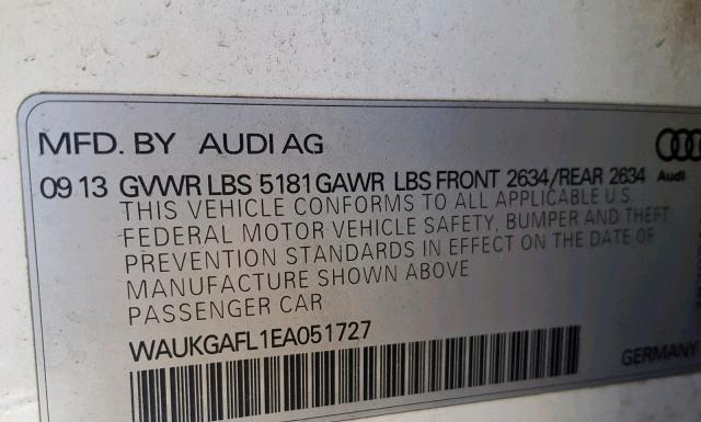 Photo 9 VIN: WAUKGAFL1EA051727 - AUDI S4 