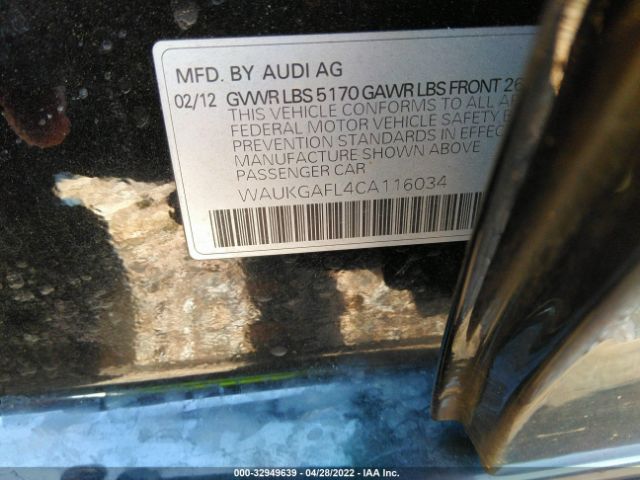 Photo 8 VIN: WAUKGAFL4CA116034 - AUDI S4 