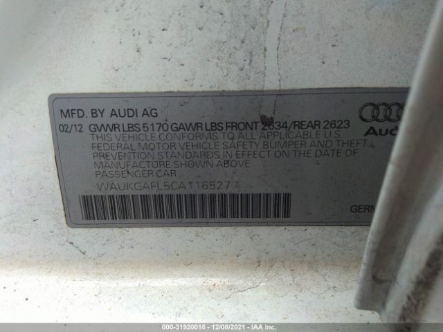 Photo 8 VIN: WAUKGAFL5CA116527 - AUDI S4 