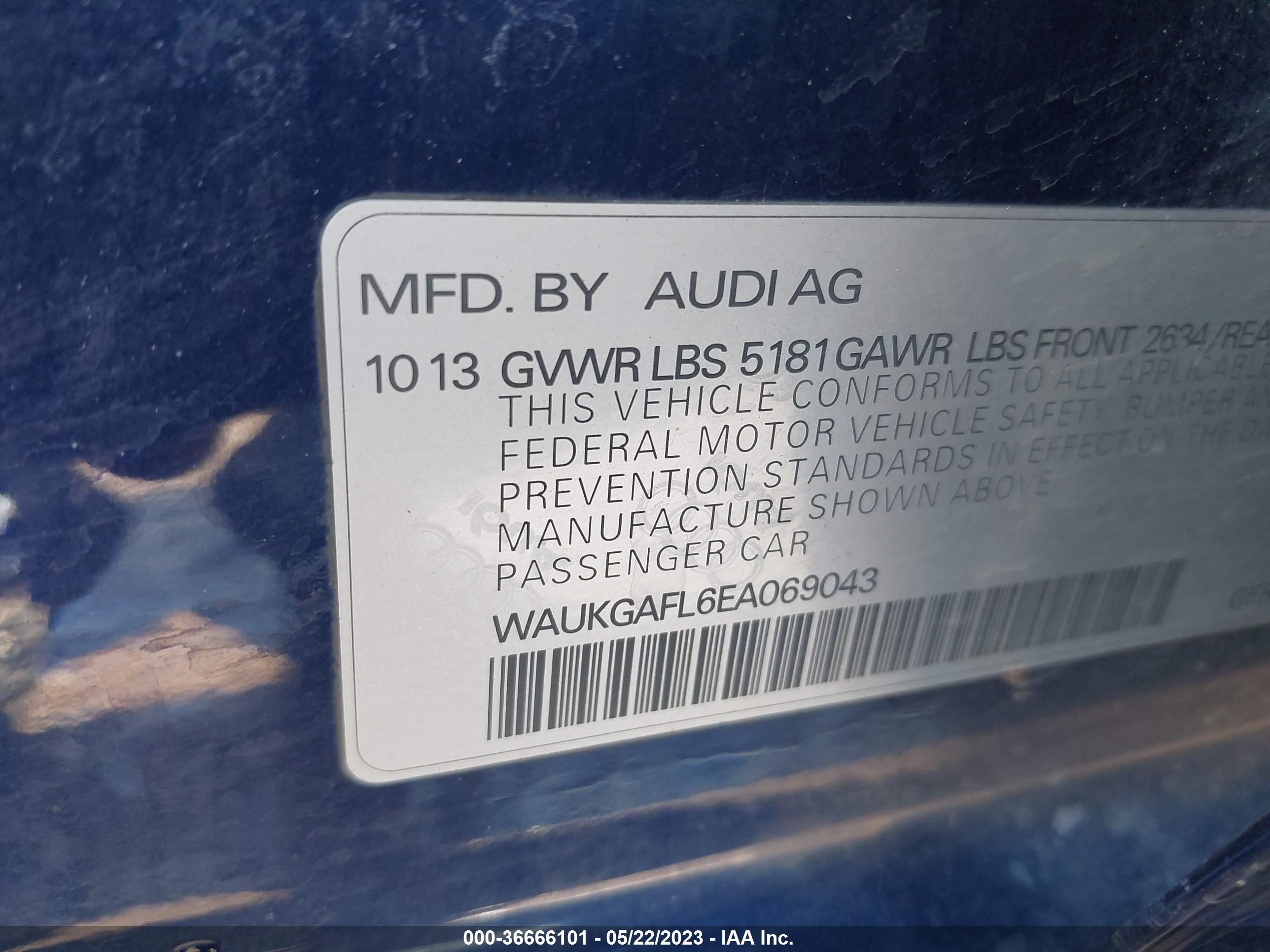 Photo 8 VIN: WAUKGAFL6EA069043 - AUDI S4 