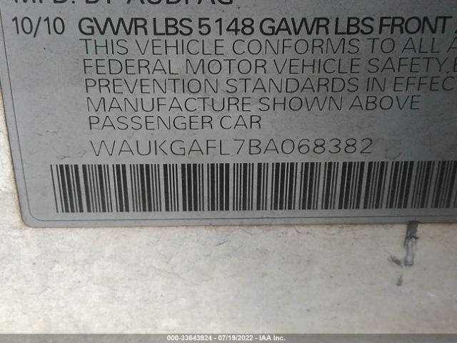 Photo 8 VIN: WAUKGAFL7BA068382 - AUDI S4 