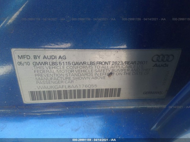 Photo 8 VIN: WAUKGAFL8AA176055 - AUDI S4 