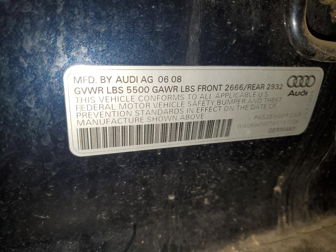 Photo 11 VIN: WAUKH74F78N157738 - AUDI A6 