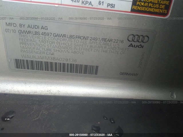 Photo 8 VIN: WAUKJAFM3BA029136 - AUDI A3 