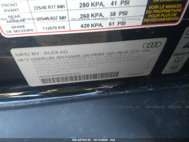 Photo 8 VIN: WAUKJAFM3DA030922 - AUDI A3 