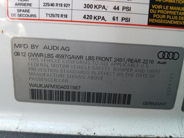 Photo 9 VIN: WAUKJAFM3DA031987 - AUDI A3 PREMIUM 