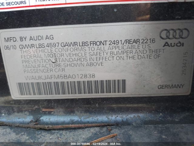 Photo 8 VIN: WAUKJAFM5BA012838 - AUDI A3 