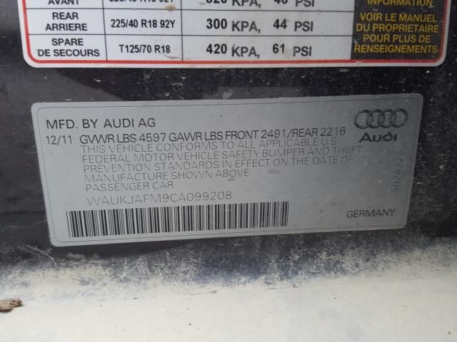 Photo 9 VIN: WAUKJAFM9CA099208 - AUDI A3 