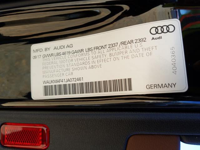 Photo 9 VIN: WAUKMAF41JA072461 - AUDI A4 PREMIUM 